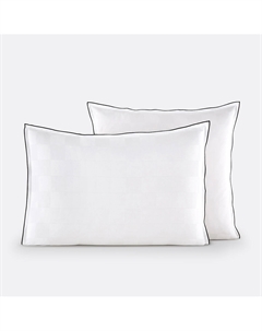 Наволочка сатиновая из осветленного хлопка Victor с шахматным принтом белый Laredoute