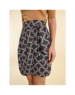 Юбка-мини с эффектом запаха синий Laredoute