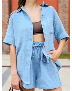 Шорты женские короткие серо-голубые Mark formelle