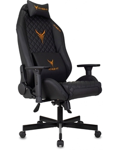 Кресло игровое Rampart, черный, ромбик, экокожа, с подголов., крестов. металл ( RAMPART) Knight