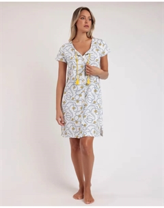 Женская короткая ночная рубашка открытого типа из синего трикотажа, синий Admas