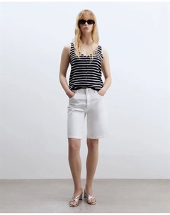 Полосатый топ с бретельками, темно-синий Сфера