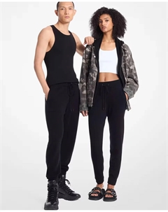 Женские джоггеры из мериносовой шерсти и кашемира, черный Michael michael kors