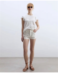 Футболка с цветочным принтом, белый Сфера