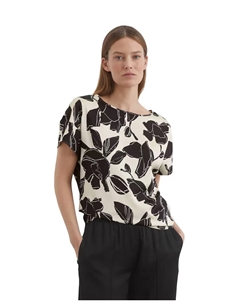 Обычная женская блузка с принтом из эластичного атласа и вискозы, черный Marc o'polo