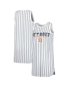 Женская белая ночная рубашка без рукавов в тонкую полоску Detroit Tigers Reel Concepts sport