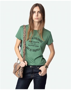 Футболка женская Walk с коротким рукавом, зеленый Zadig&voltaire