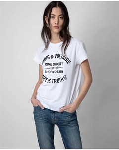 Футболка женская Walk с коротким рукавом, белый Zadig&voltaire