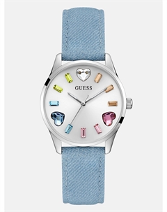 Аналоговые часы Blue Hearts Silver-Tone Guess factory