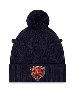 Вязаная шапка Big Girls Navy Chicago Bears Toasty с манжетами и помпоном New era