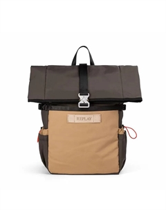 Мужской рюкзак с регулируемыми ремнями и застежкой-пряжкой, темно-коричневый Replay