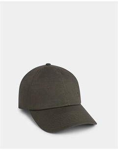 Мужская льняная кепка с вышитым логотипом в тон, темно-зеленый Hackett