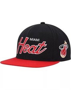 Мужская черная кепка Snapback Miami Heat Hardwood Classics MVP Team Script 2.0, черный Mitchell and ness