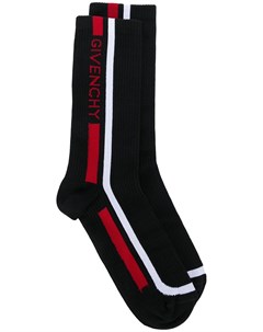 Givenchy носки с полосками и логотипом вязки интарсия l xl черный Givenchy