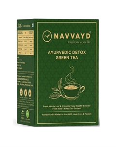 Аюрведический очищающий Зеленый чай (100 г), Ayurvedic Detox Green Tea, произв. Navvayd
