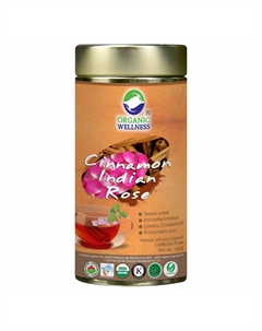 Чай с Корицей и Индийской розой (100 г), Cinnamon Indian Rose Tea, произв. Organic wellness