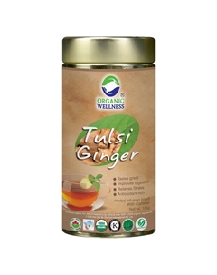 Чай с Тулси и Имбирем (100 г), Real Tulsi Ginger Tea, произв. Organic wellness