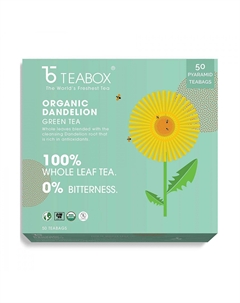 Зеленый чай с Одуванчиком (50 пак), Organic Dandelion Green Tea, произв. Teabox