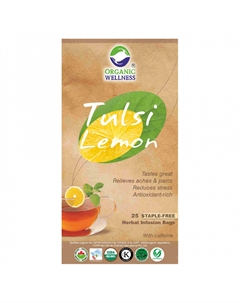 Чай с Тулси и Лимоном (25 пак, 1.55 г), Tulsi Lemon Tea, произв. Organic wellness