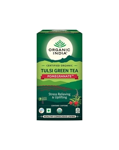 Зеленый чай с Тулси и Гранатом (25 пак, 2 г), Tulsi Green Tea Pomegranate, произв. Organic india