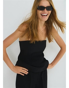 Корсетный топ из поливискозы, Черный Ostin