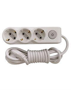 Удлинитель с выключателем 3 гнезда с заземлением 5 метров Ovivo