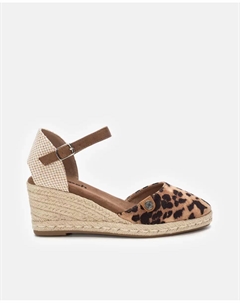 Женские эспадрильи на танкетке с застежкой-пряжкой, коричневый Refresh