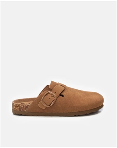 Женские кожаные сабо с декоративной пряжкой, коричневый Refresh