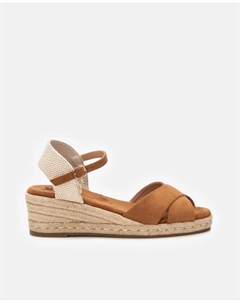 Женские эспадрильи на танкетке с застежкой-пряжкой, коричневый Xti