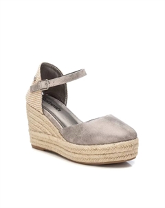 Женские эспадрильи на танкетке с застежкой-пряжкой, серый Refresh