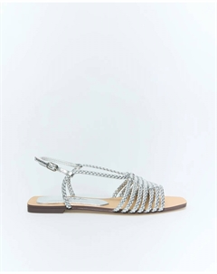 Сандалии из плетеного краба, серебряный Сфера