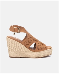 Женские эспадрильи на танкетке с застежкой-пряжкой, коричневый Xti