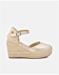 Женские эспадрильи на танкетке с застежкой-пряжкой, золотой Refresh