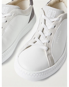 Кроссовки из кожи с замшевой отделкой и логотипом G Set, белый Givenchy