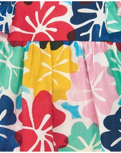 Платье для девочки с открытыми плечами и цветочным принтом, мультиколор Tuc tuc