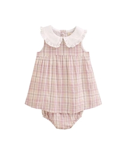 Платье в клетку для девочки с подходящими трусиками, розовый Dadati