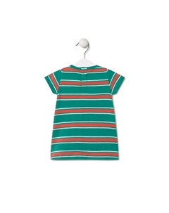 Полосатое хлопковое платье для девочки, зеленый Tous
