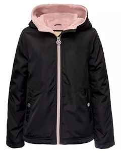 Дождевик с капюшоном и молнией во всю длину на флисовой подкладке для малышей и маленьких девочек, розовый Michael kors