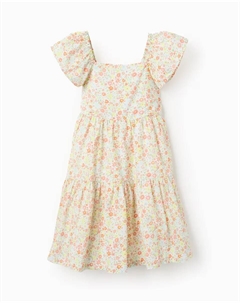 Платье для девочки с короткими рукавами и цветочным принтом, оранжевый Zippy