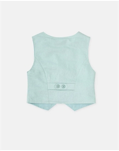 Льняной жилет для мальчика с застежкой на пуговицы, бирюзовый Tutto piccolo