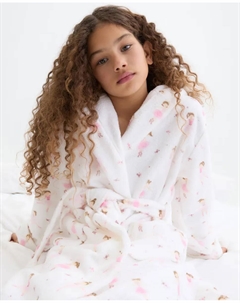 Халат для девочки с балеринами, розовый Cotton juice