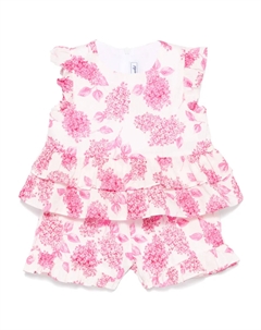 Комплект из топа и шортов с цветочным принтом, розовый Tartine et chocolat