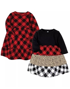 Хлопковые платья для маленьких девочек, леопардовая клетка в клетку буйвола, мультиколор Hudson baby