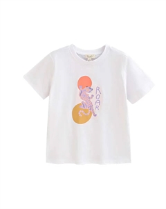 Белая детская футболка с рисунком тигра, белый Dadati