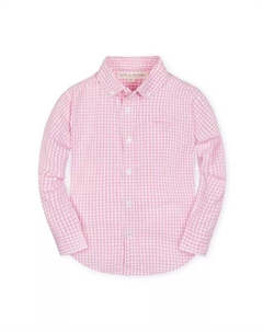 Рубашка на пуговицах с длинными рукавами из органического поплина для маленьких мальчиков, зеленый Hope & henry