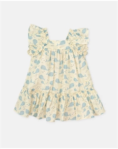 Платье для девочки с принтом желтого кита, желтый Tutto piccolo