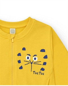 Плюшевая толстовка для мальчиков с круглым вырезом и застежкой-молнией, желтый Tuc tuc