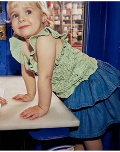 Легкая юбка с оборками, синий Сфера