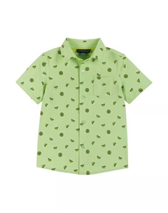 Рубашка на пуговицах с короткими рукавами и принтом черепах для мальчиков и малышей (для малышей), зеленый Andy & evan
