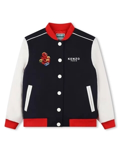 Жакет с контрастными рукавами и вышивкой на спине, мультиколор Kenzo kids